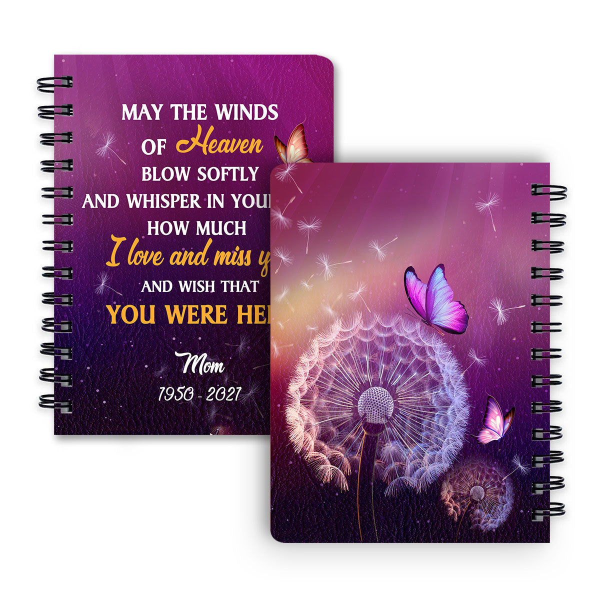Wish That You Were Here Personalized Memorial Spiral Journal, Inspiration Gifts For Christian People