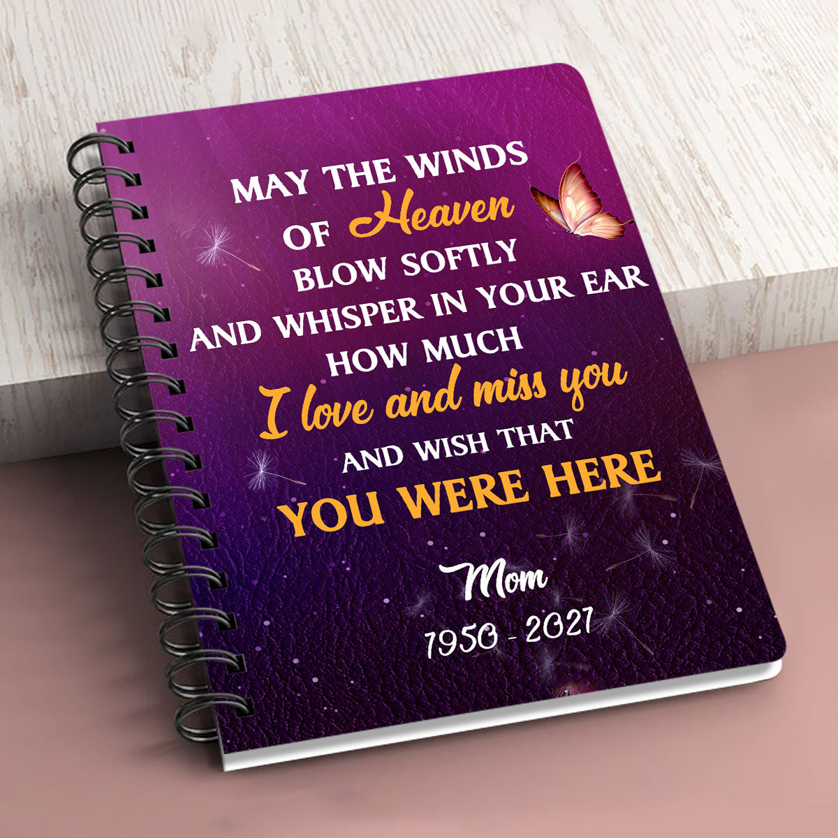 Wish That You Were Here Personalized Memorial Spiral Journal, Inspiration Gifts For Christian People