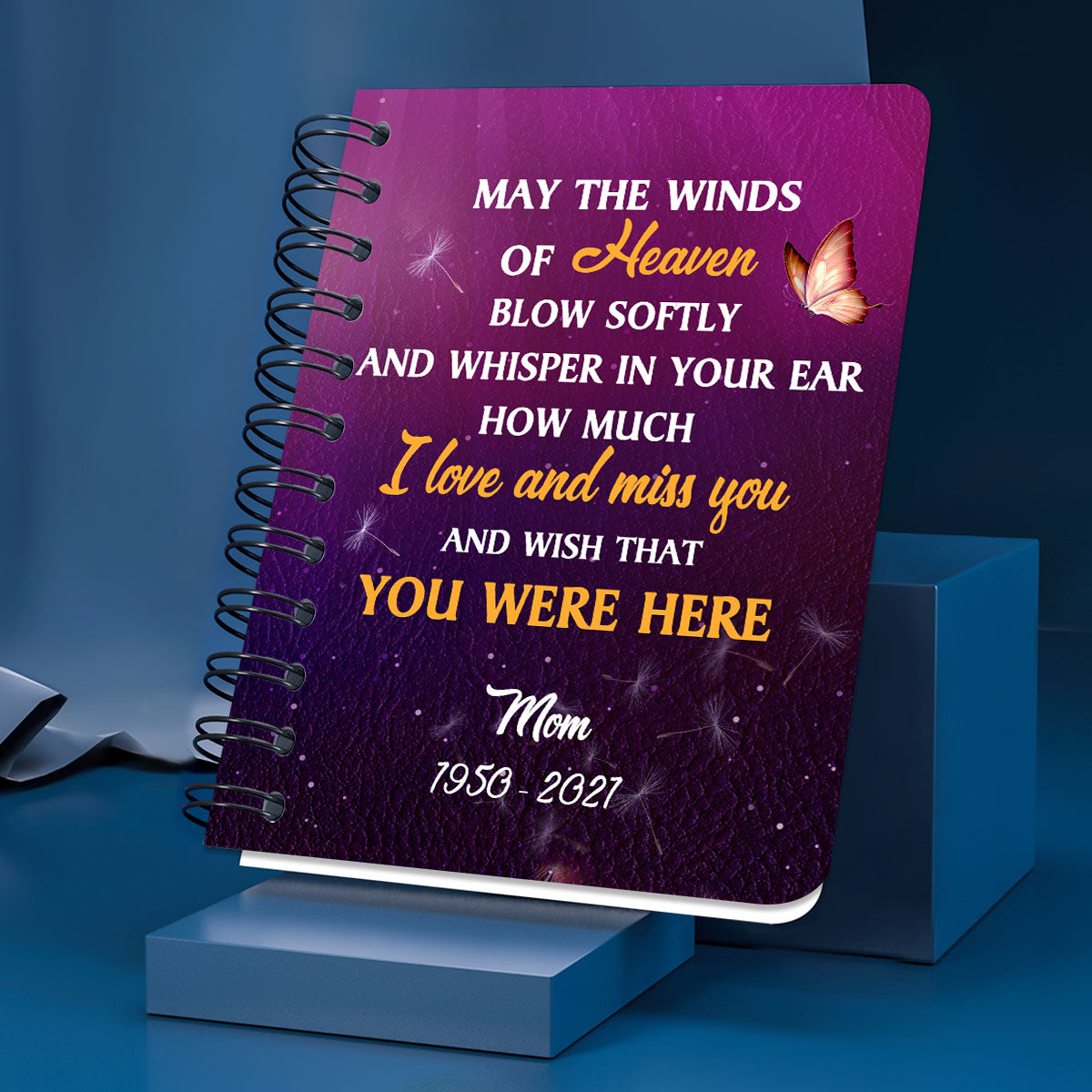 Wish That You Were Here Personalized Memorial Spiral Journal, Inspiration Gifts For Christian People