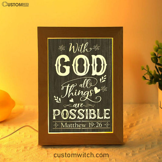 With God All Things Are Possible Matthew 1926 Bible Verse Decor Art - Bible Verse Decor - Scripture Art