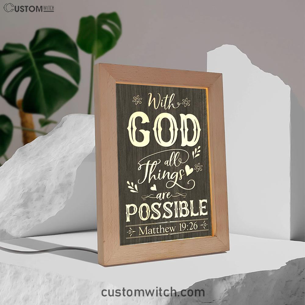 With God All Things Are Possible Matthew 1926 Bible Verse Decor Art - Bible Verse Decor - Scripture Art
