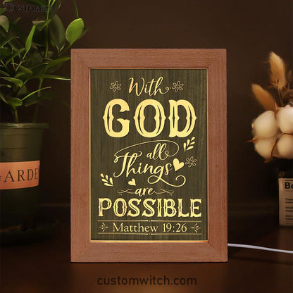 With God All Things Are Possible Matthew 1926 Bible Verse Decor Art - Bible Verse Decor - Scripture Art