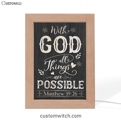 With God All Things Are Possible Matthew 1926 Bible Verse Decor Art - Bible Verse Decor - Scripture Art