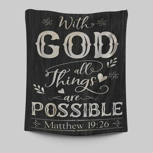 With God All Things Are Possible Matthew 1926 Bible Verse Wall Decor Art - Bible Verse Wall Decor - Scripture Wall Art