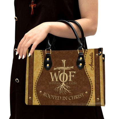 Woman Of Faith Beautiful Personalized Lion Leather Bag For Women, Religious Gifts For Women