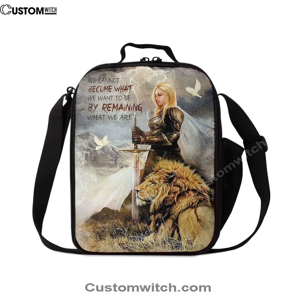 Woman Warrior Lion Of Judah Become What We Want To Be Lunch Bag For Men And Women - Lion Lunch Bag, Spiritual Christian Lunch Box For School, Work