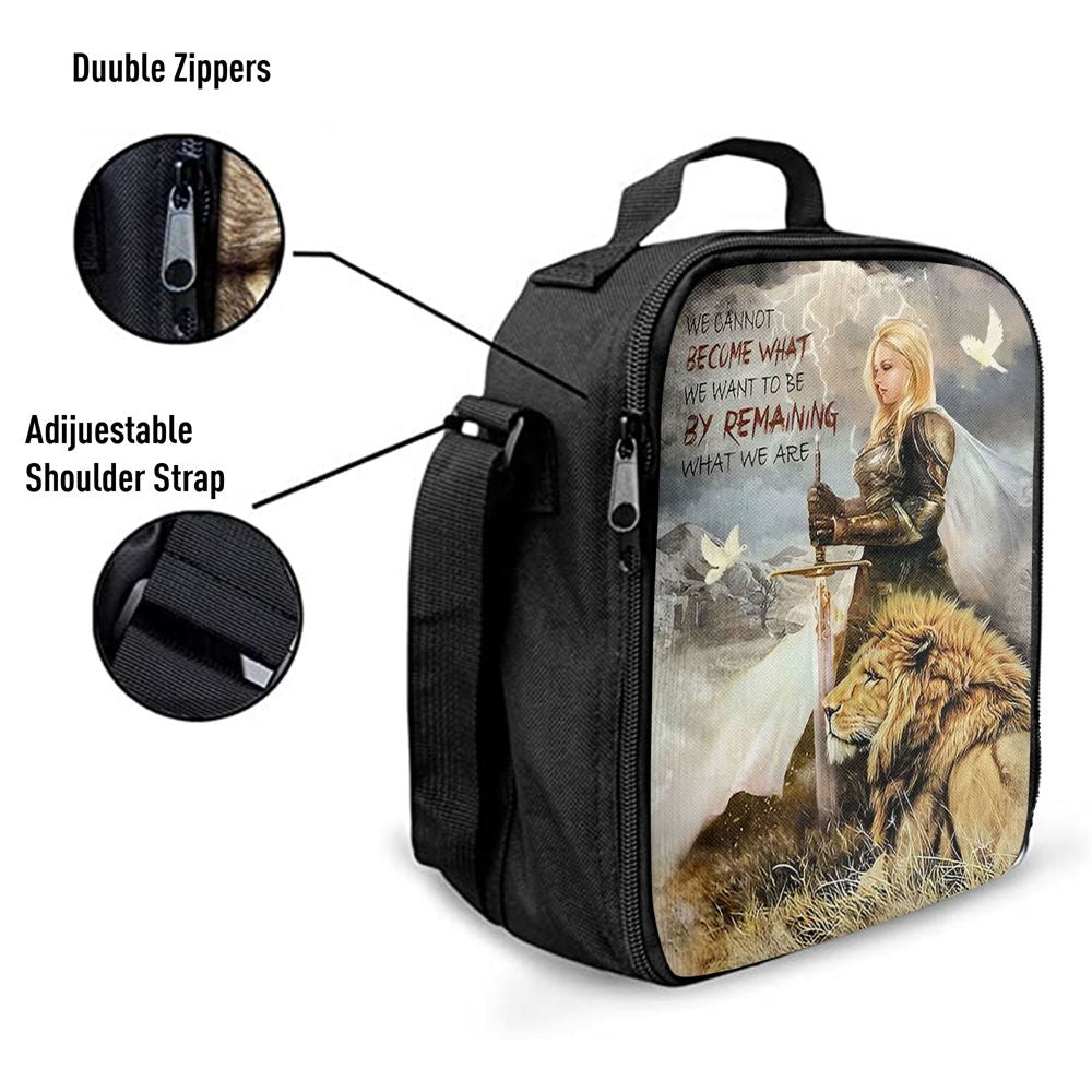 Woman Warrior Lion Of Judah Become What We Want To Be Lunch Bag For Men And Women - Lion Lunch Bag, Spiritual Christian Lunch Box For School, Work