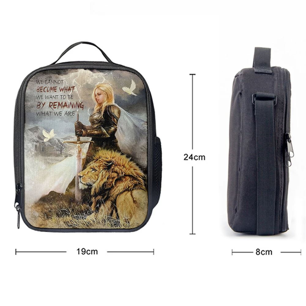 Woman Warrior Lion Of Judah Become What We Want To Be Lunch Bag For Men And Women - Lion Lunch Bag, Spiritual Christian Lunch Box For School, Work