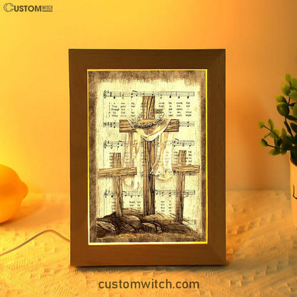 Wooden Cross Amazing Grace Lyrics Frame Lamp Art - Christian Art - Bible Verse Art - Religious Home Decor