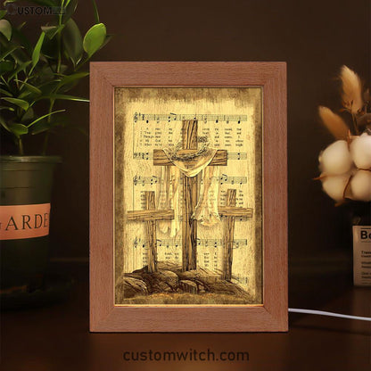 Wooden Cross Amazing Grace Lyrics Frame Lamp Art - Christian Art - Bible Verse Art - Religious Home Decor