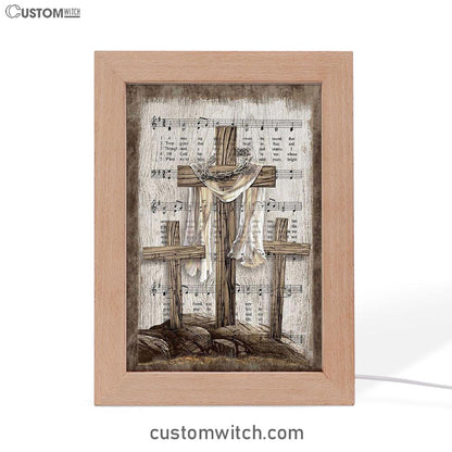 Wooden Cross Amazing Grace Lyrics Frame Lamp Art - Christian Art - Bible Verse Art - Religious Home Decor