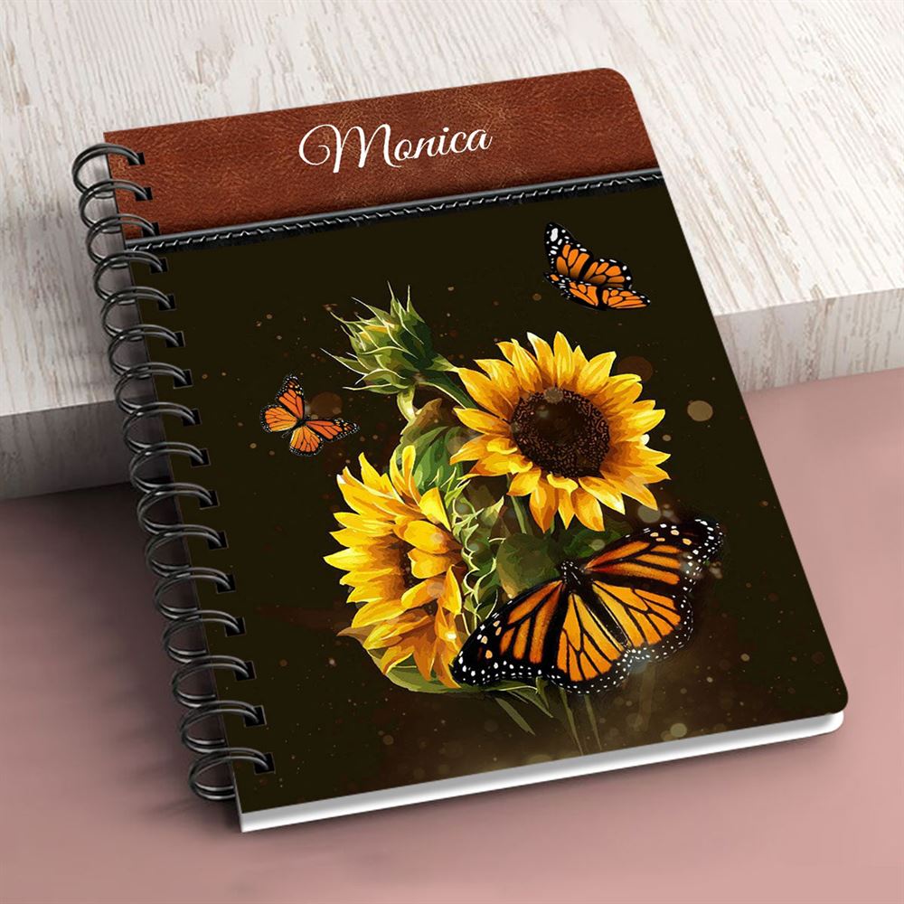 Worry Ends When Faith Begins Pretty Personalized Spiral Journal, Christian Art Gifts Journal
