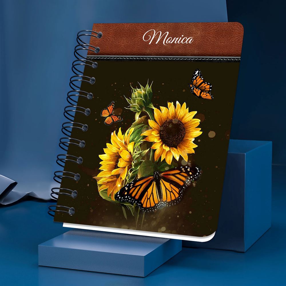Worry Ends When Faith Begins Pretty Personalized Spiral Journal, Christian Art Gifts Journal