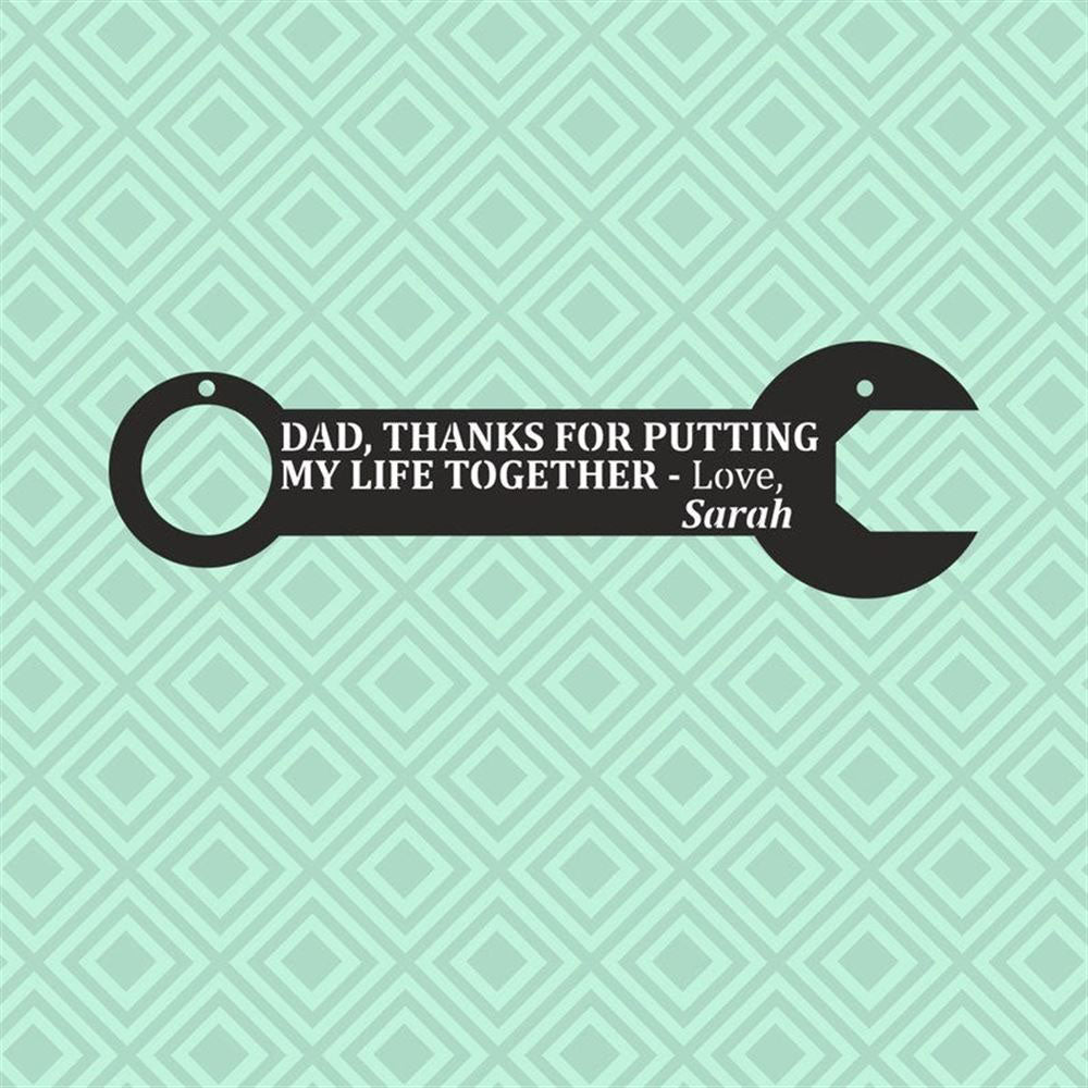 Wrench Shaped Fathers Day Gift, Metal Wall Art Sign, Custom Hanging Decor For Dad, From Daughter To Dad Garage