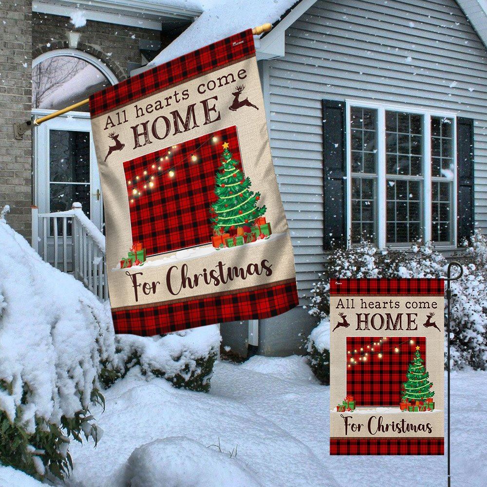 Wyoming Christmas Flag All Hearts Come Home For Christmas Flag, Christmas Garden Flag, Home Decor Accessories, Christmas Outdoor Decor Ideas