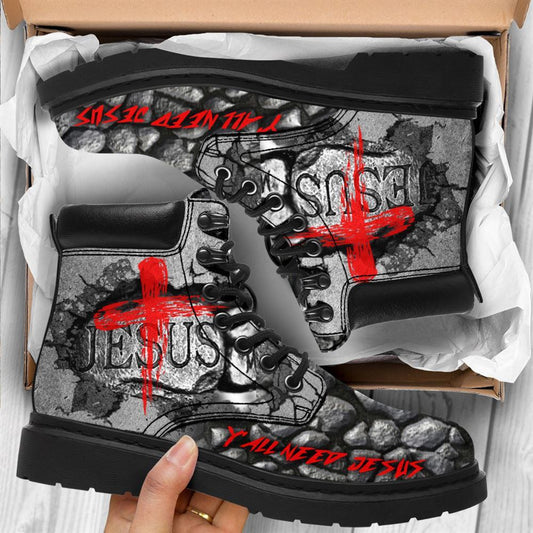 Y'All Need Jesus Boots, Christian Lifestyle Boots, Bible Verse Boots, Christian Apparel Boots