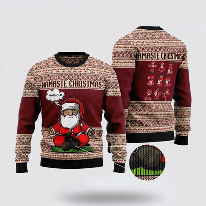 Yoga Santa Clause Ugly Christmas Sweater, Best Gift For Holiday, Christmas Crewneck Sweater, Christmas Winter Fashion