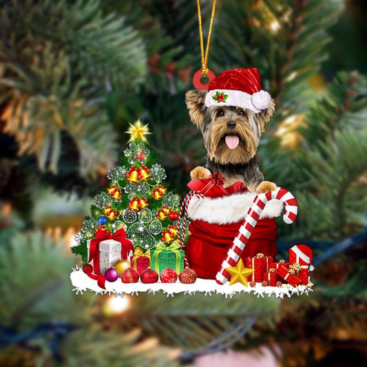 Yorkshire TerrierYorkie Gift Bag Merry Christmas Ornament, Christmas Gift, Christmas Tree Decorations, Christmas Ornament 2023