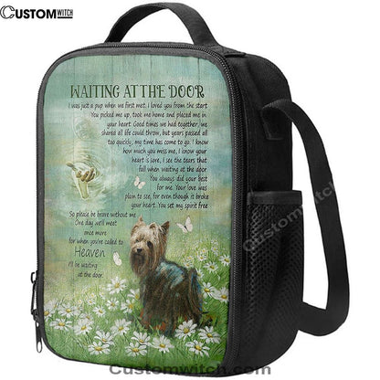 Yorkshire Terrier Dog Waiting At The Door Lunch Bag For Men And Women - Jesus Christ Hand Daisy Field Lunch Bag - Gift For Dog Lover