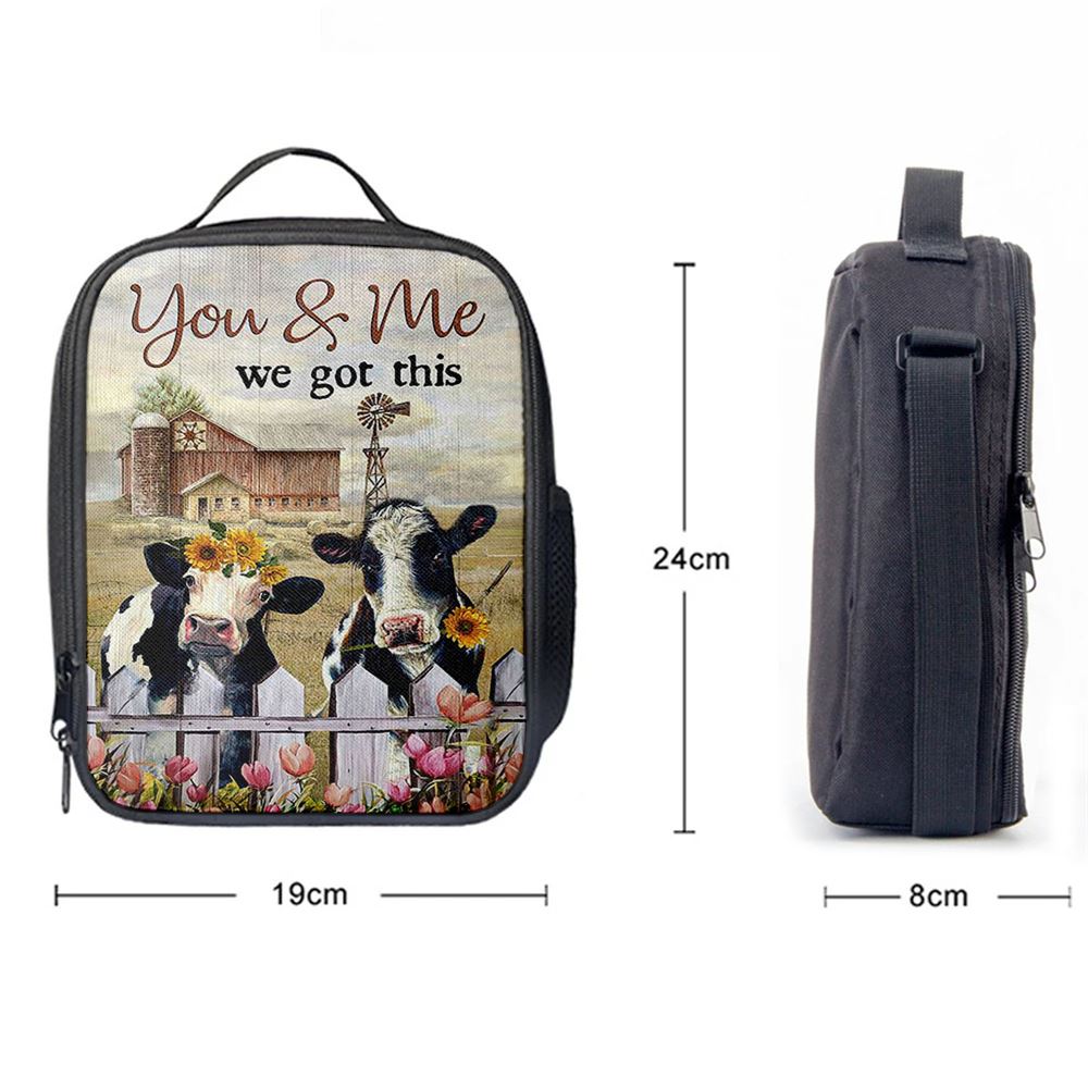 You And Me We Got This Beautiful Cow Windmill Lunch Bag For Men And Women, Spiritual Christian Lunch Box For School, Work