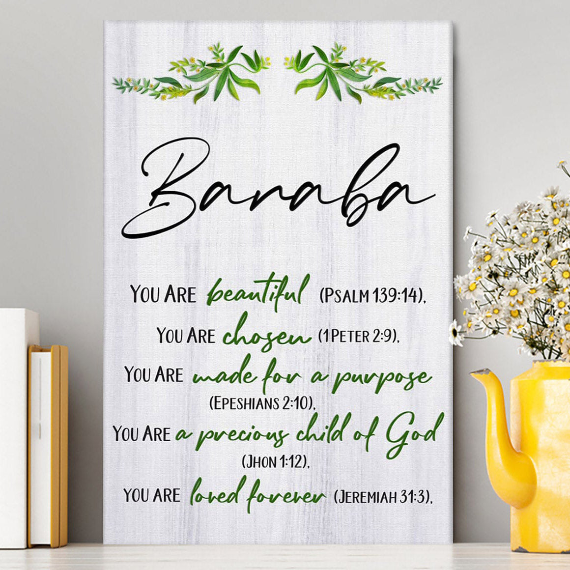 You Are Beautiful Chosen Made For A Purpose Personalized Canvas Wall Art - Inspirational Canvas Art - Christian Wall Decor