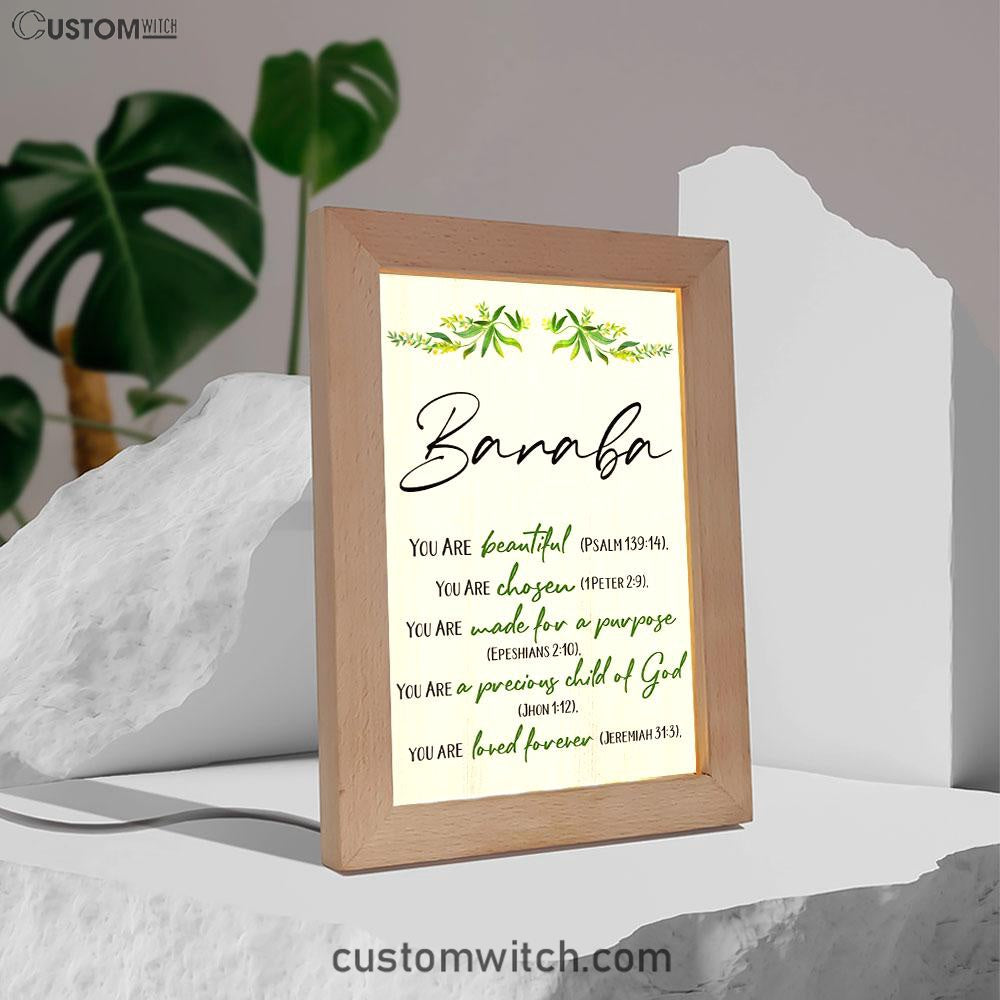 You Are Beautiful Chosen Made For A Purpose Personalized Frame Lamp Art - Inspirational Frame Lamp Art - Christian Decor