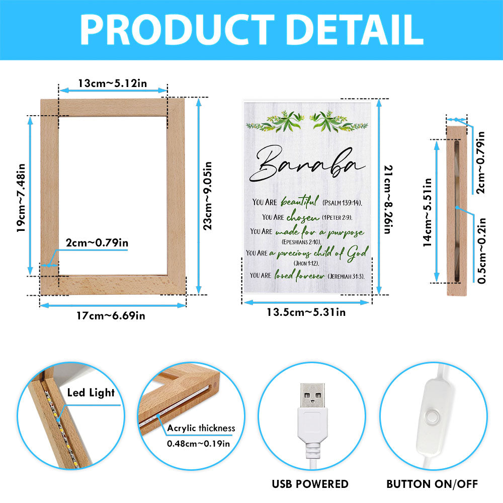 You Are Beautiful Chosen Made For A Purpose Personalized Frame Lamp Art - Inspirational Frame Lamp Art - Christian Decor