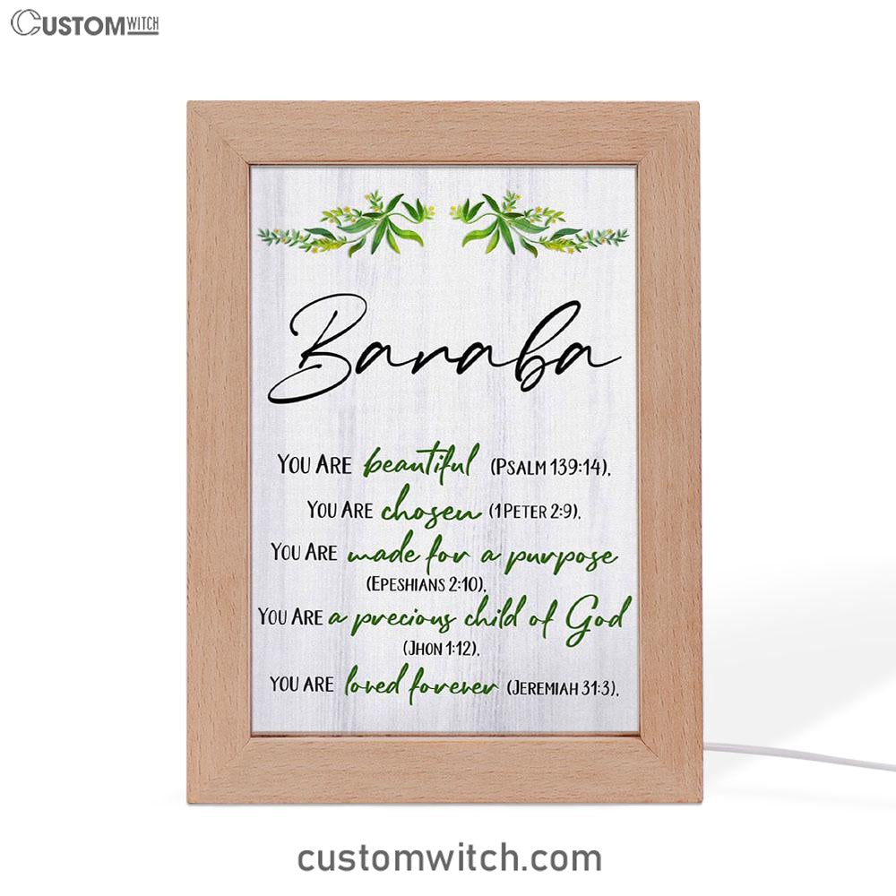 You Are Beautiful Chosen Made For A Purpose Personalized Frame Lamp Art - Inspirational Frame Lamp Art - Christian Decor