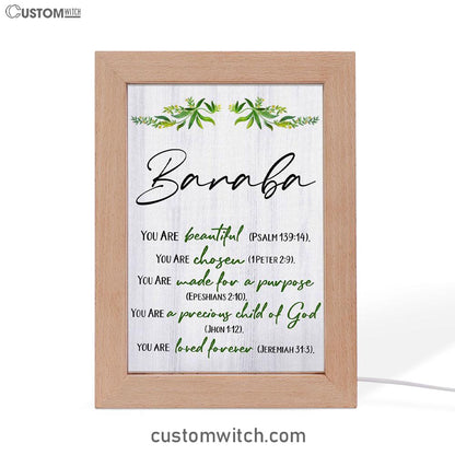You Are Beautiful Chosen Made For A Purpose Personalized Frame Lamp Art - Inspirational Frame Lamp Art - Christian Decor