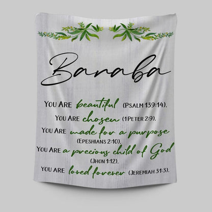 You Are Beautiful Chosen Made For A Purpose Personalized Tapestry Wall Art - Inspirational Tapestry Art - Christian Wall Decor