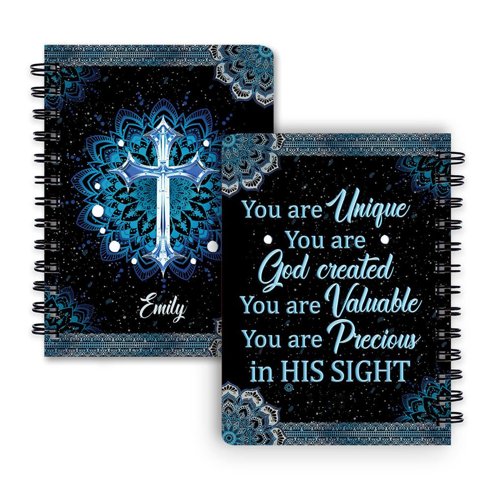 You Are Beautiful Personalized Spiral Journal, Christian Art Gifts Journal