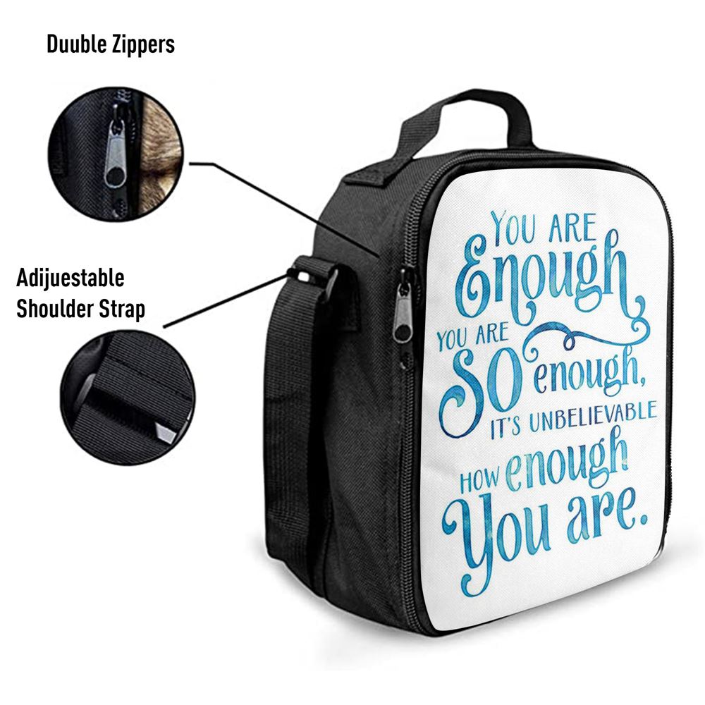 You Are Enough Motivational Lunch Bag For Men And Women, Spiritual Christian Lunch Box For School, Work