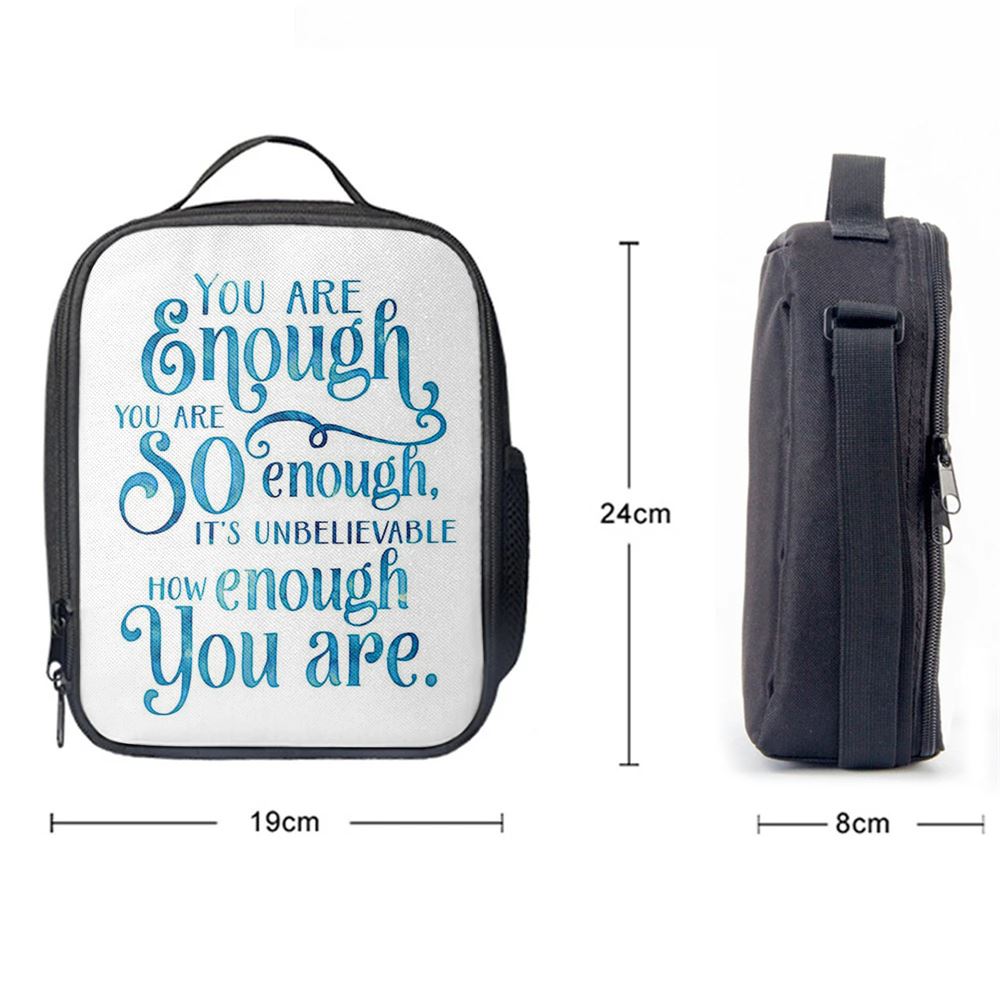 You Are Enough Motivational Lunch Bag For Men And Women, Spiritual Christian Lunch Box For School, Work