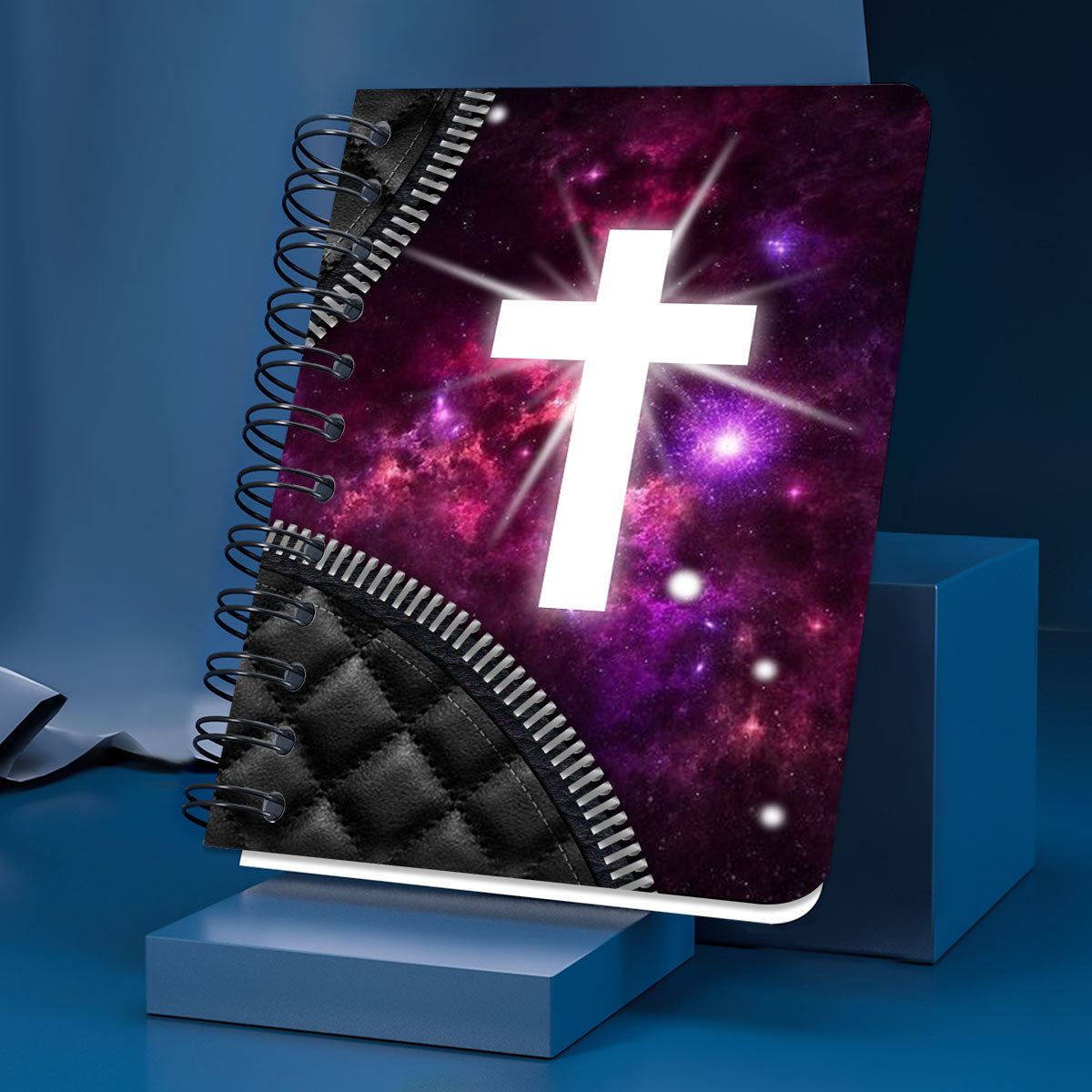 You Are Fearfully And Wonderfully Made Personalized Cross Spiral Journal, Christian Art Gifts Journal