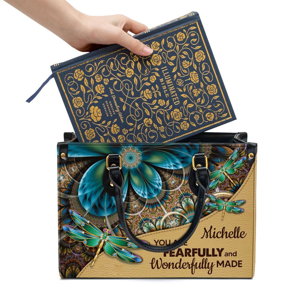 You Are Fearfully And Wonderfully Made Personalized Leather Handbag Christ Gifts For Religious Women