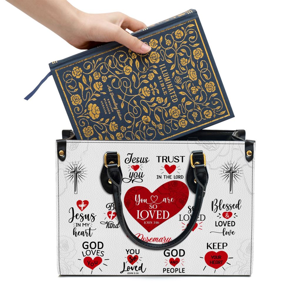 You Are So Loved Personalized Leather Bag, Romantic Religious Gifts For Christian Women