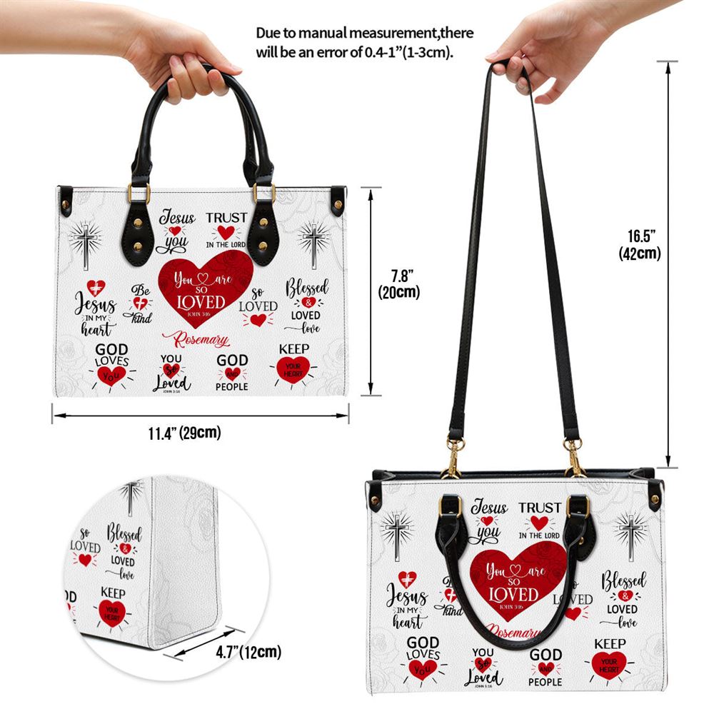 You Are So Loved Personalized Leather Bag, Romantic Religious Gifts For Christian Women