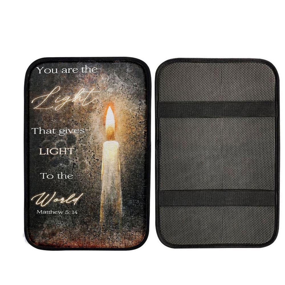 You Are The Light Candle Car Center Console Cover - Inspirational Gift For Christian Women - Bible Verse Car Accessories