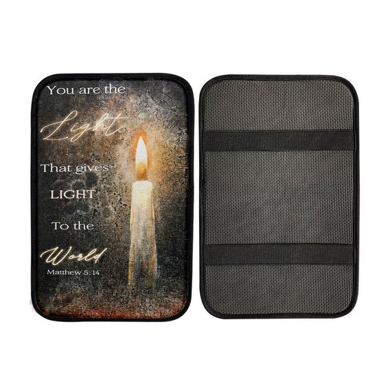 You Are The Light Candle Car Center Console Cover - Inspirational Gift For Christian Women - Bible Verse Car Accessories