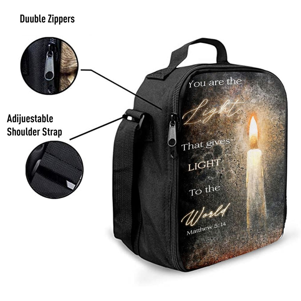 You Are The Light Candle Lunch Bag For Men And Women - Inspirational Gift For Christian Women, Spiritual Christian Lunch Box For School, Work