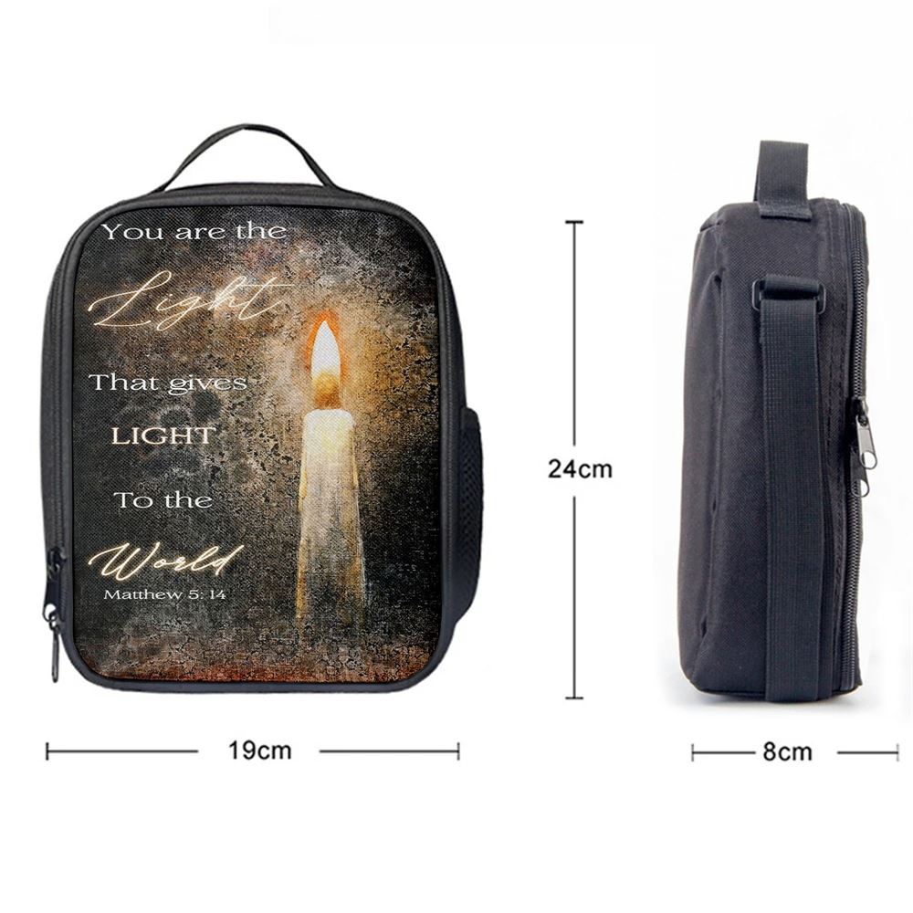You Are The Light Candle Lunch Bag For Men And Women - Inspirational Gift For Christian Women, Spiritual Christian Lunch Box For School, Work