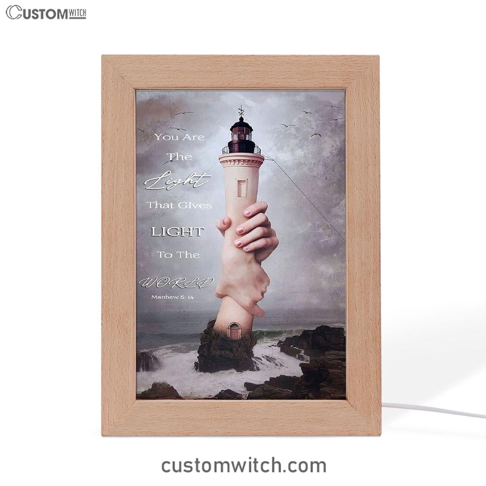 You Are The Light Lighthouse Hand of God Frame Lamp Art - Christian Decor - Inspirational Gift For Christian Women