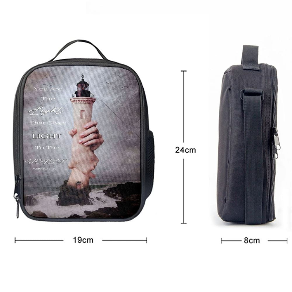 You Are The Light Lighthouse Hand of God Lunch Bag For Men And Women - Inspirational Gift For Christian Women
