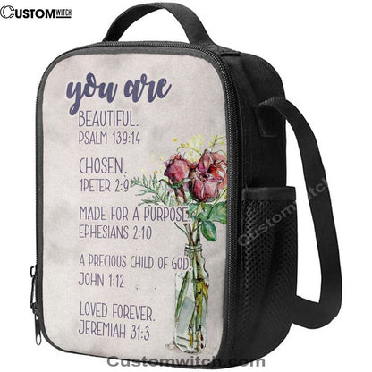 You Are Who God Says You Are Bible Verse Lunch Bag For Men And Women, Spiritual Christian Lunch Box For School, Work