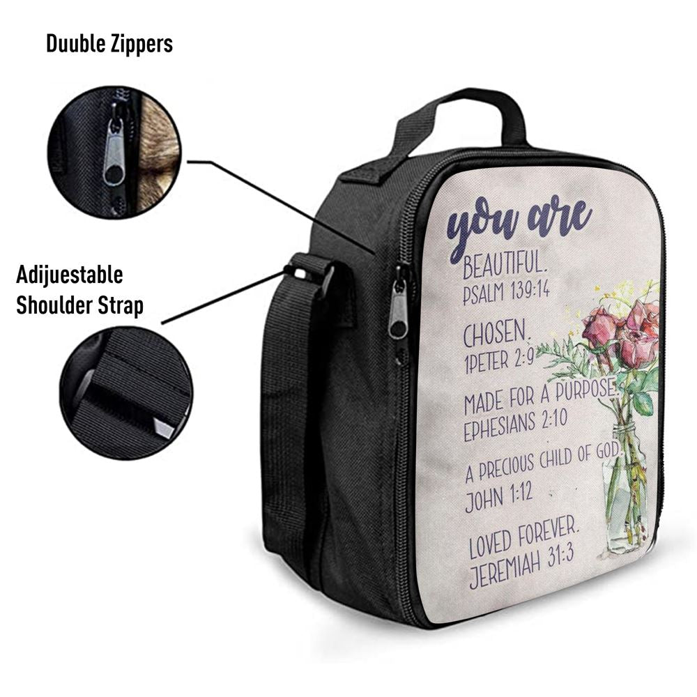 You Are Who God Says You Are Bible Verse Lunch Bag For Men And Women, Spiritual Christian Lunch Box For School, Work