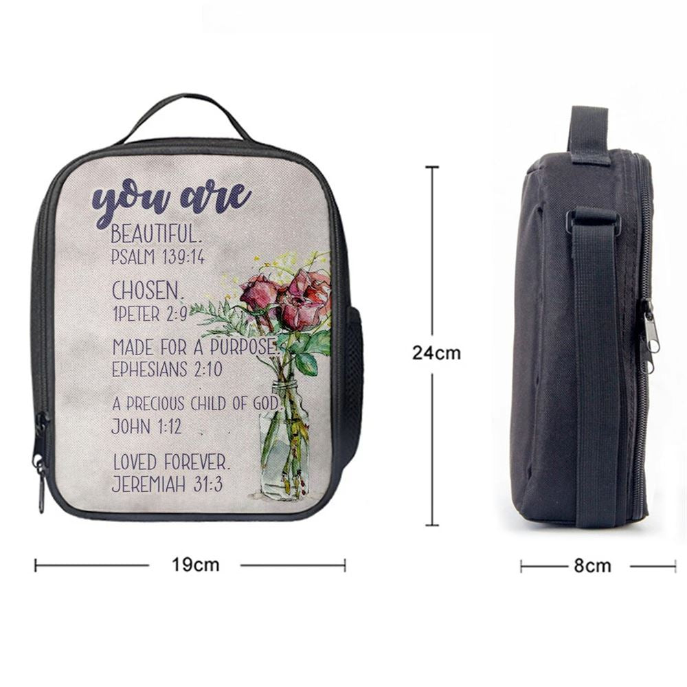You Are Who God Says You Are Bible Verse Lunch Bag For Men And Women, Spiritual Christian Lunch Box For School, Work