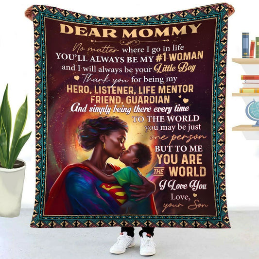You'Ll Always Be My Woman Superhero Blanket From Son, Mother's Day Gifts For Mom, Birthday Gift