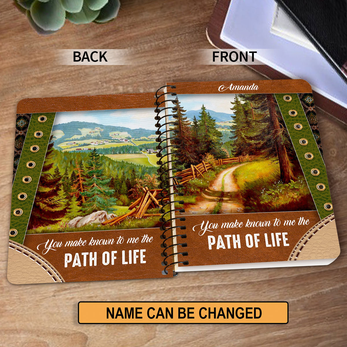 You Make Known To Me The Path Of Life Lovely Personalized Spiral Journal, Christian Art Gifts Journal