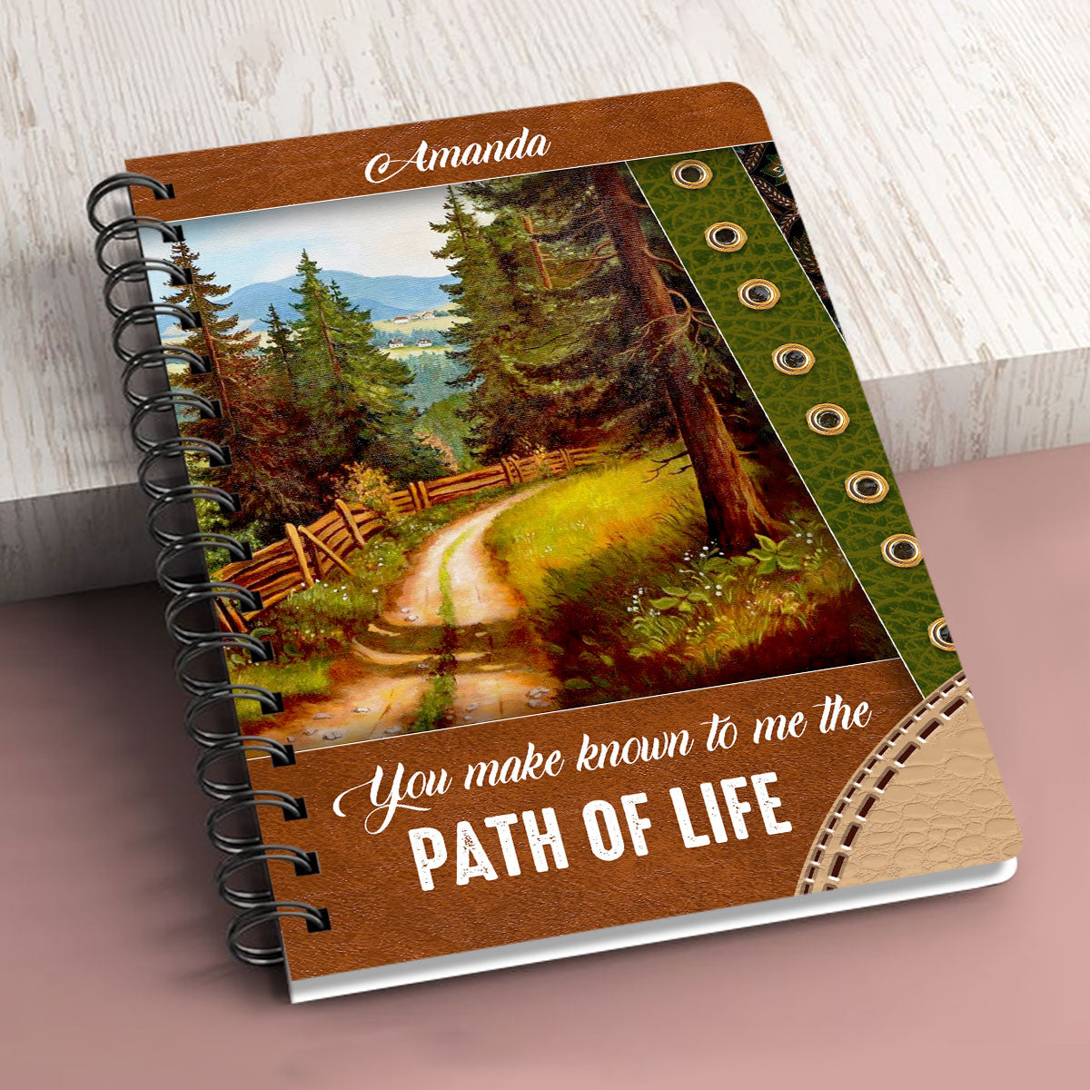 You Make Known To Me The Path Of Life Lovely Personalized Spiral Journal, Christian Art Gifts Journal