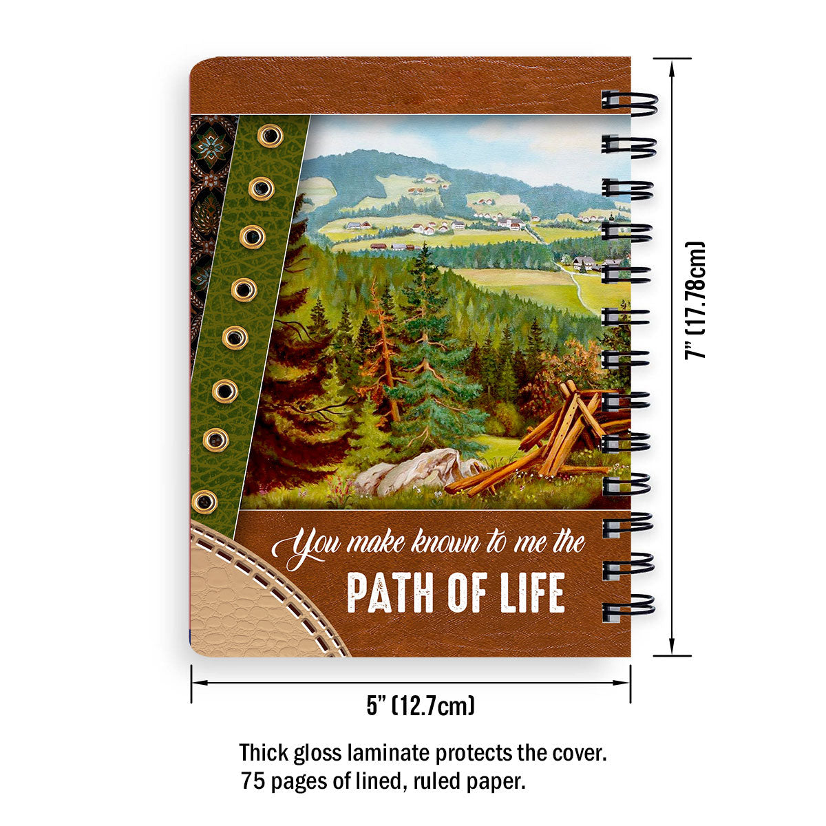You Make Known To Me The Path Of Life Lovely Personalized Spiral Journal, Christian Art Gifts Journal